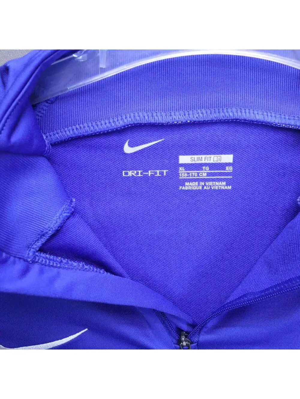Nike Dri-FIT Paris Saint-Germain PSG 1/4 Zip Drill Top Youth XL Blue Soccer